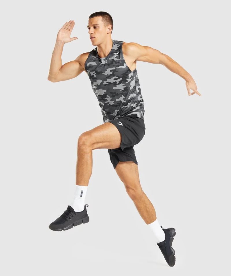 Men's Gymshark Arrival Tanks Camo | CA 1D7036